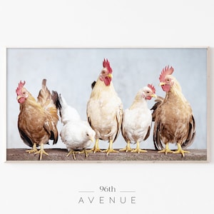 Samsung Frame Tv Art | Easter Frame Tv Art | Rooster And Chickens | Digital Download | Digital Art For Tv | Spring Frame Tv Art