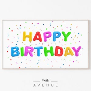 Illustration pour téléviseur avec cadre Samsung | Cadre TV Anniversaire | Joyeux anniversaire | Cadre Tv Art Anniversaire | Anniversaire TV Samsung