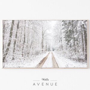 Samsung Frame Tv Art | Winter Snowy Trees Digital TV Art | Instant Download