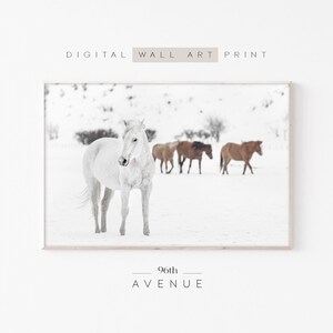 Winter Horses Wall Art | Horse Photography | Instant Download | Farmhouse Decor