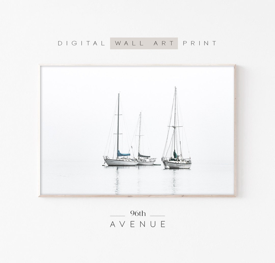 Sailboat Print | Printable Art | Sailing Wall Art | Downloadable Prints ...