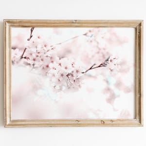 Cherry Blossom Printable Wall Art Download | Blooming Floral Tree Branch | Pastel Pink Spring Decor | Digital Sakura Print