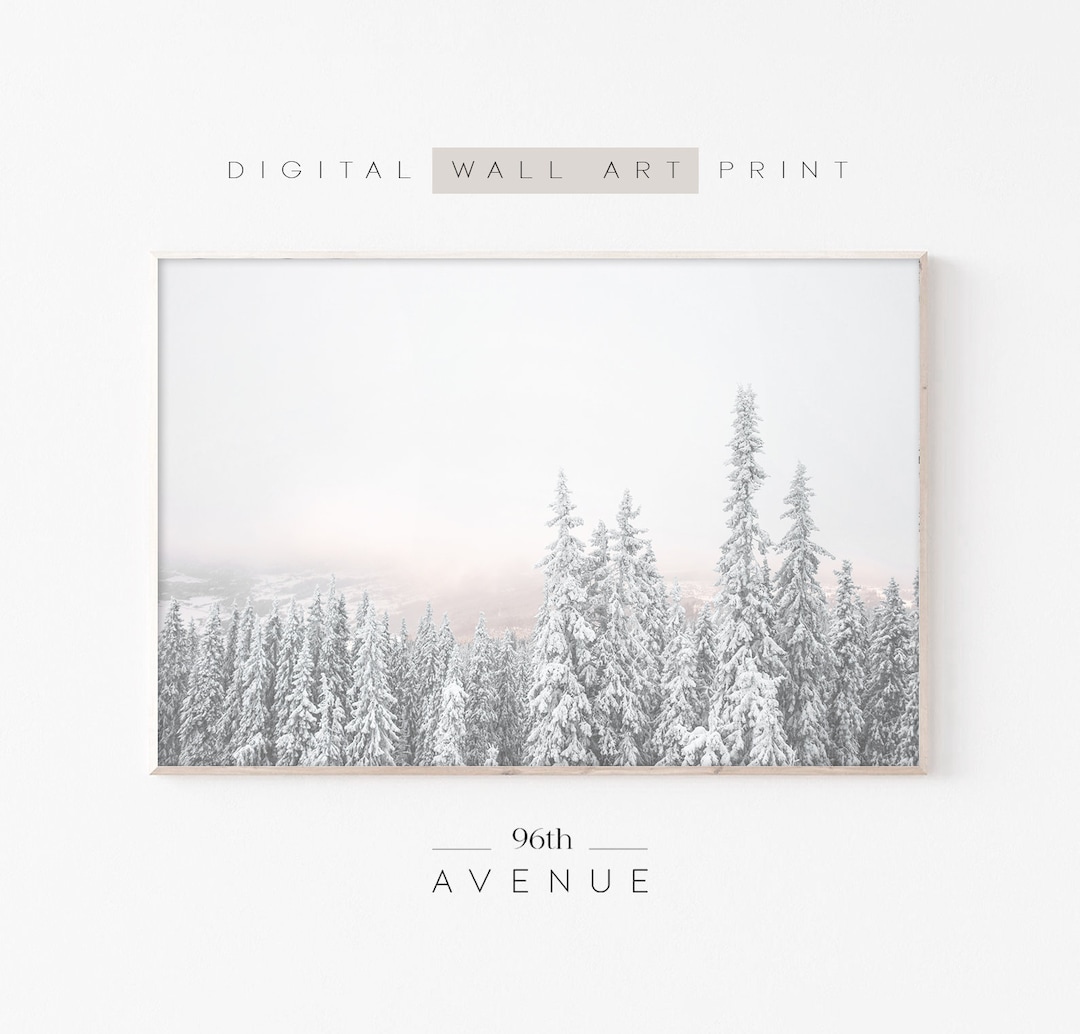 Winter Forest Print | Christmas Printable Art | Snowy Winter Forest ...