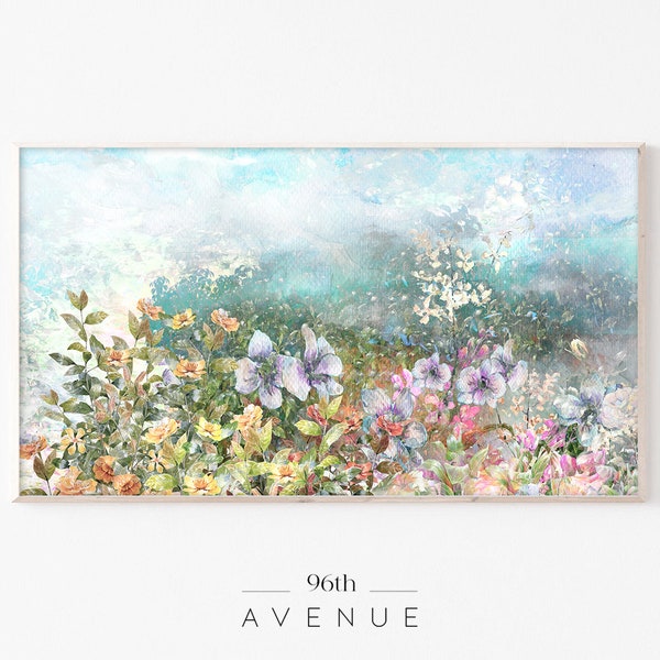 Frame Tv Art | Flower Painting | Samsung Frame Tv Art | Watercolor Painting | Digital Download | Floral Abstract Painting |Spring Art For Tv