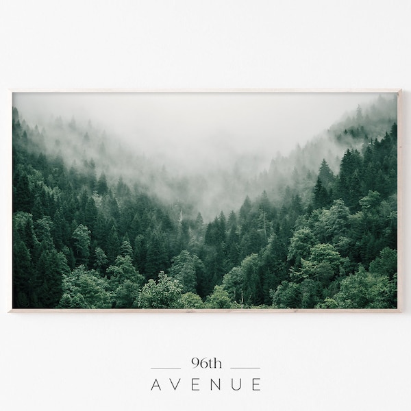 Frame Tv Art | Foggy Forest Digital Art For Tv
