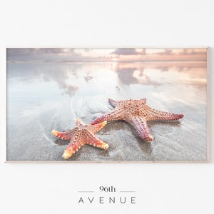 Samsung Frame Tv Art | Beach Digital Art | Starfish Art Print | Frame Art TV | Art Frame | Coastal Art Tv | Samsung Tv