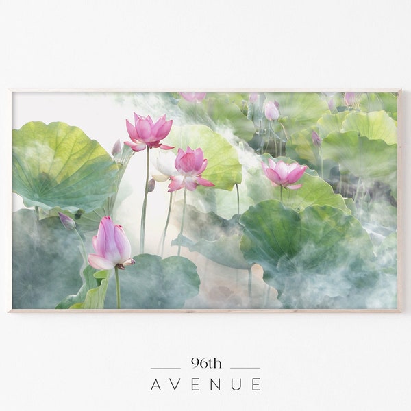 Samsung Frame TV Art | Water Lily Art For Tv | Flower Frame Tv Art | Nature Art Tv | Digital Art for Tv | Floral Tv Art