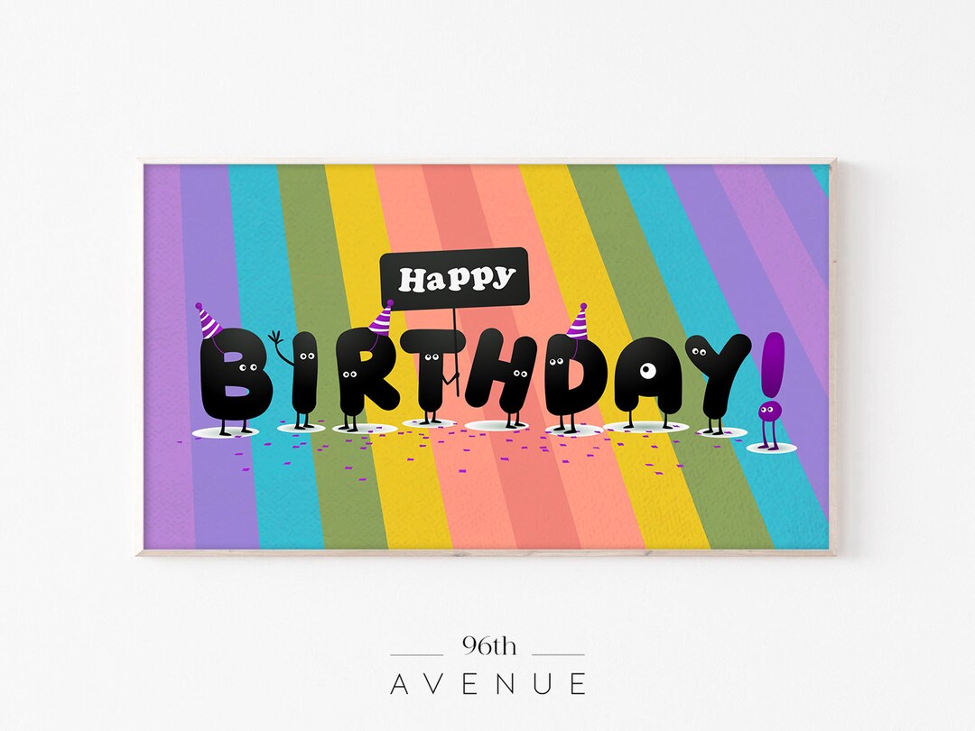 Frame Tv Art Happy Birthday Digital Art For Tv Etsy