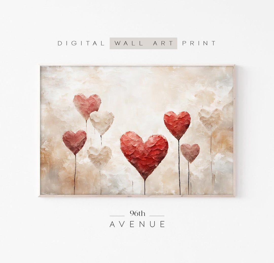 Vintage Valentines Day Wall Art | Instant Download | Oil Painting Love ...