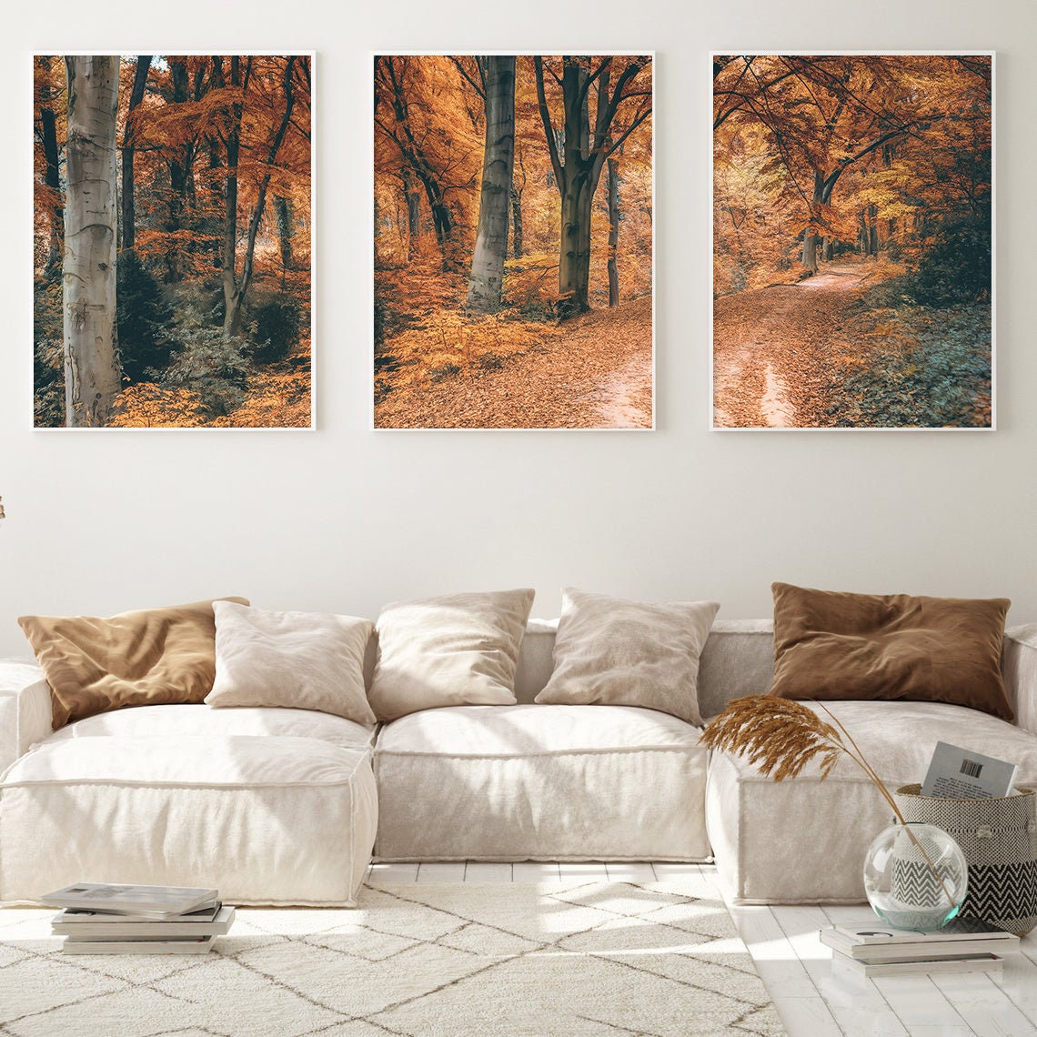Autumn Forest Set of 3 Prints | Fall Photography 3 Piece Wall Art ...