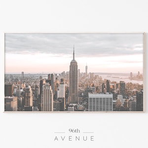 Samsung Frame Tv Art | New York Manhattan Skyline | Digital Art For Tv | Nyc Frame Tv Art | Urban Photography | City Tv Art | Tv Art 4k