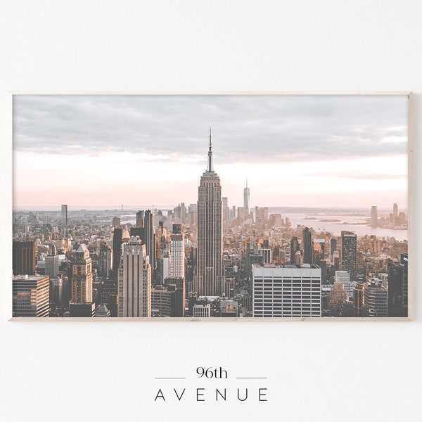 Samsung Frame Tv Art | New York Manhattan Skyline | Digital Art For Tv | Nyc Frame Tv Art | Urban Photography | City Tv Art | Tv Art 4k