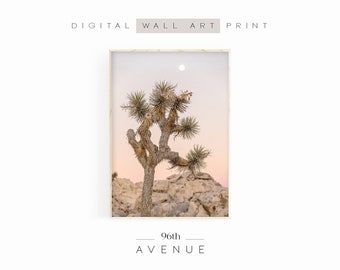 Woestijn Joshua Tree-print | Californië print | Zuidwestelijke woestijn | Afdrukbare muurkunst | Digitale print woestijnlandschap