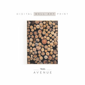 Tree Logs Print | Printable Wall Art | Rustic Lodge Wall Decor DOWNLOAD