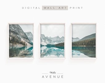 Mountain Nature Wall Art Set Of 3 Prints | Canada Landscape Print Set | Nature Photography | Digital Download    #1561
