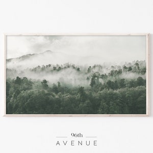 Samsung Frame TV Art | Moody Foggy Forest Landscape | Digital TV Art Download