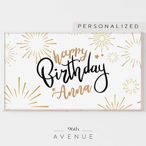 Samsung Frame TV Art Personalized | Custom Birthday Party TV Art | Digital Download