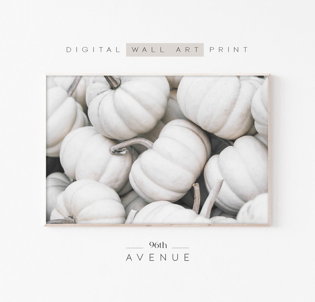 White Pumpkin Wall Art | Printable Fall Art - Etsy