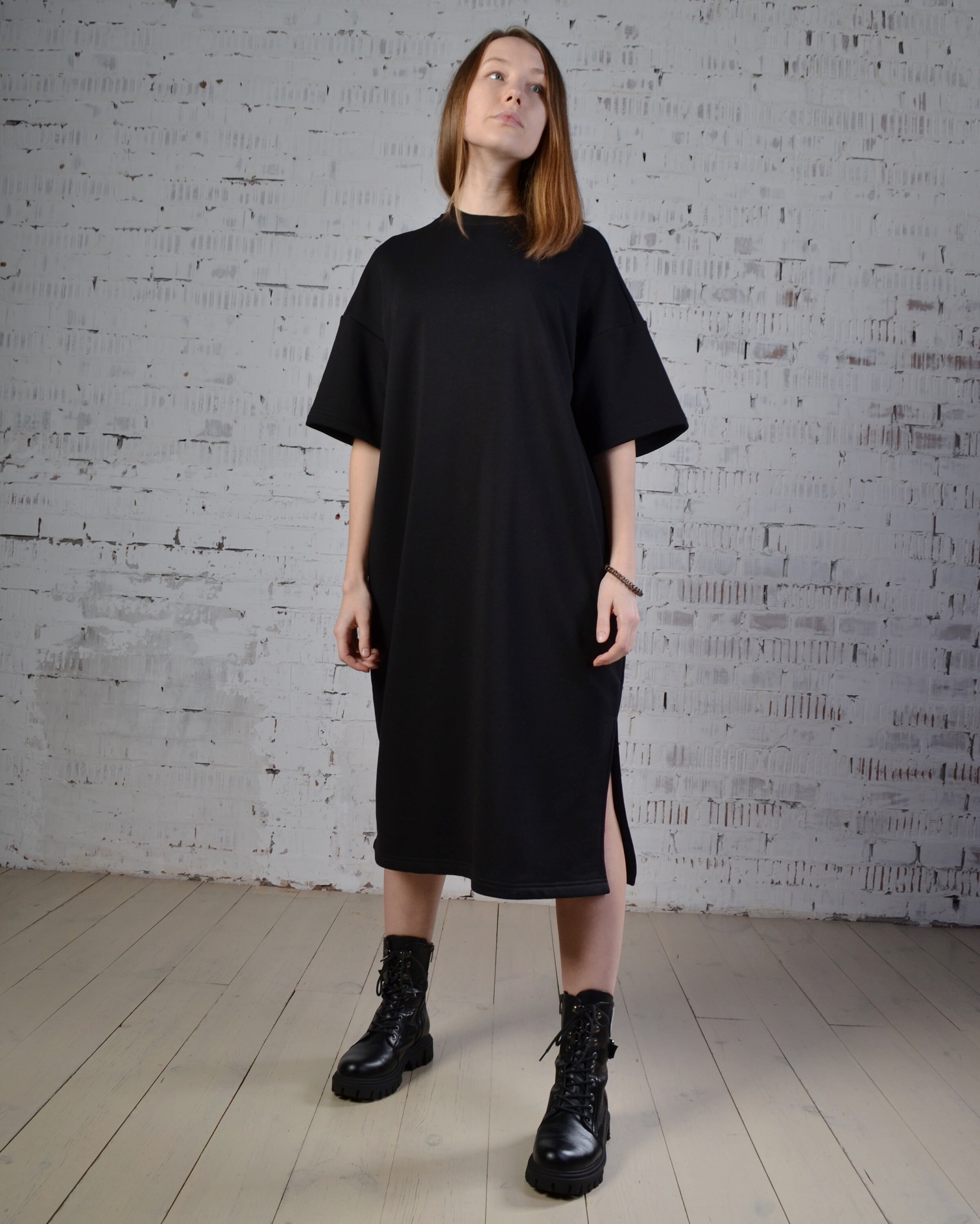 Oversized tunic dress in jersey