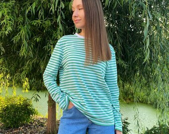 Striped long sleeve, Straight long sleeve, Breton shirt