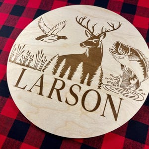 Custom Hunting and Fishing Sign | Cabin Decor | Wood Man Cave Sign