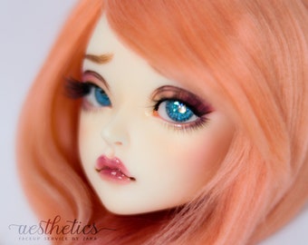 Tête de poupée sculpter 4D vrais cils pour 1/3 BJD Doll Custom Accs Blue Eyes