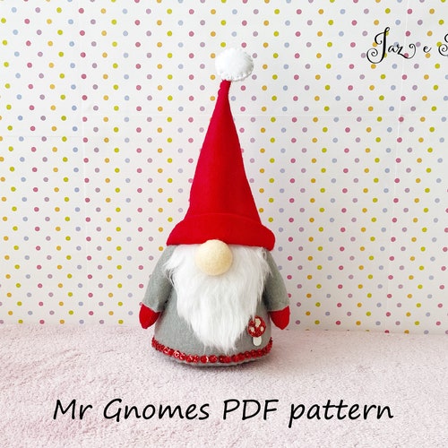 Mrs Gnome Pattern Pdf Diy Gnome Female Tutorial Felt Girl Etsy