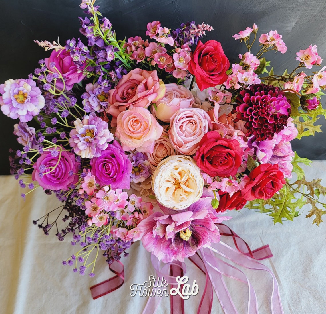 Real Touch Red Rose Bouquet Silk Red Rose Bouquet Faux Etsy