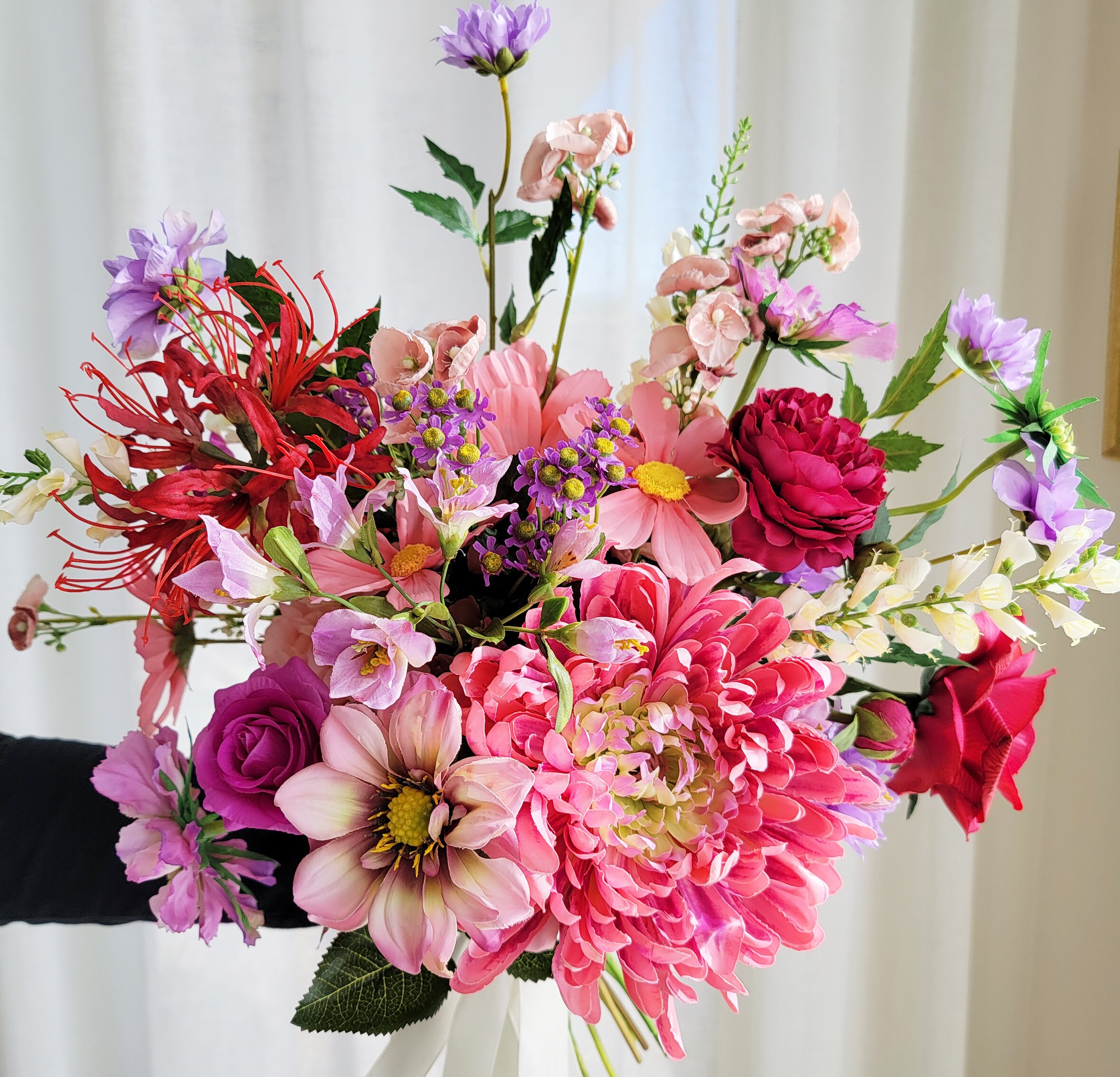 Artificial Silk Flower Bouquet Pink Daisy 20 Tall – RusticReach