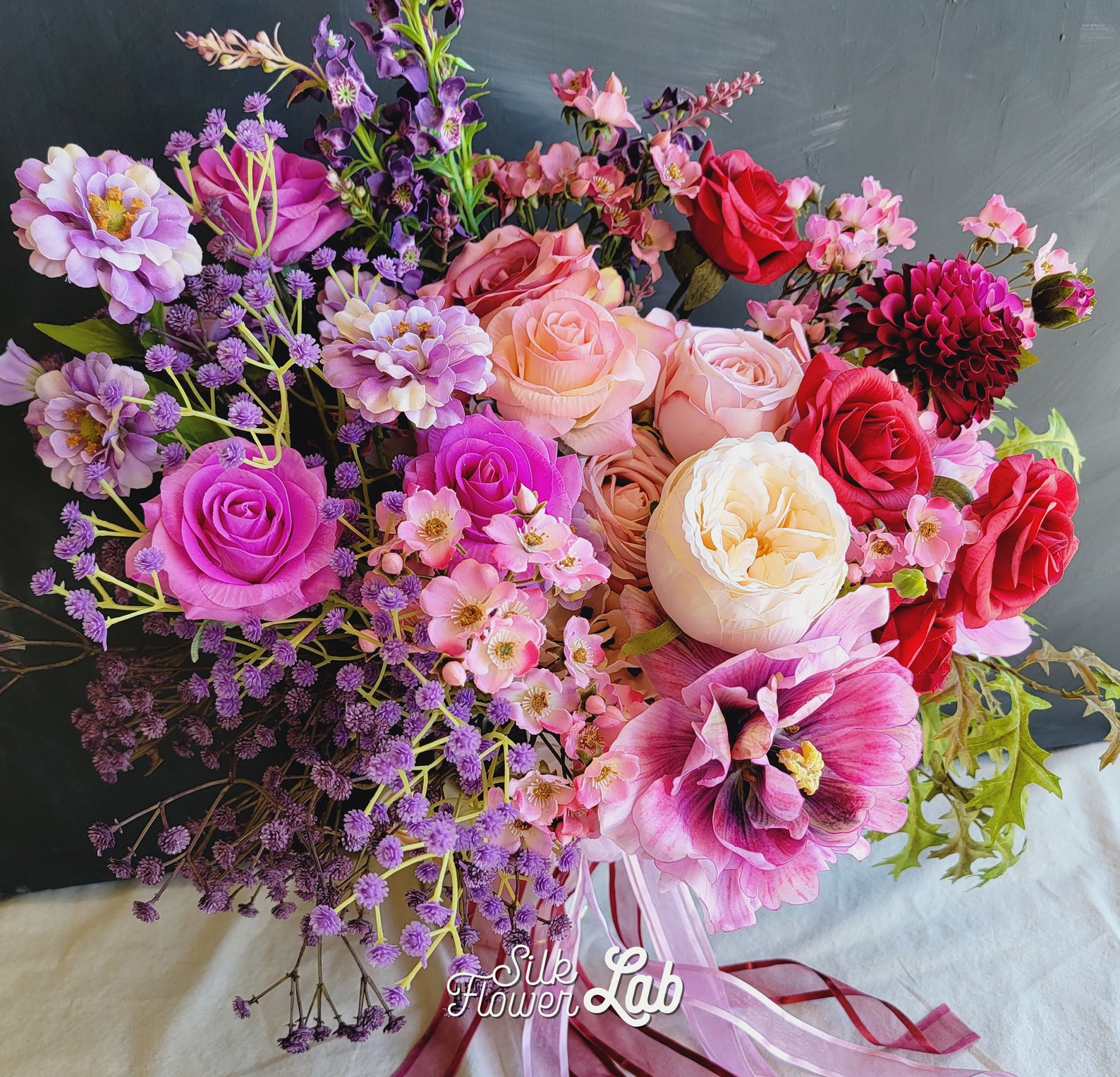 Real Touch Red Rose Bouquet Silk Red Rose Bouquet Faux Etsy