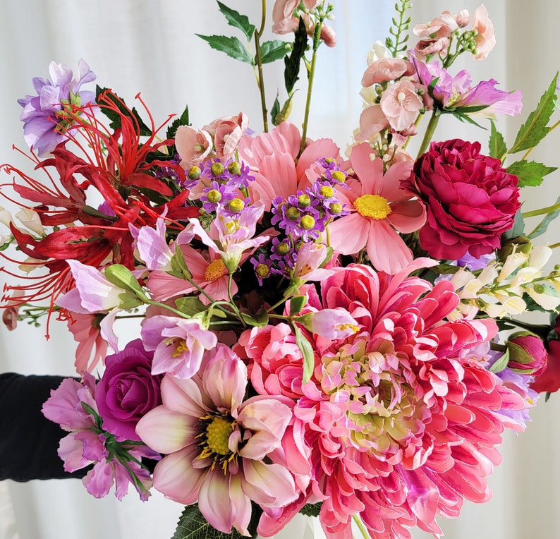 Premium Silk Flower Bouquet Bridal Bouquet Forever Flower Etsy