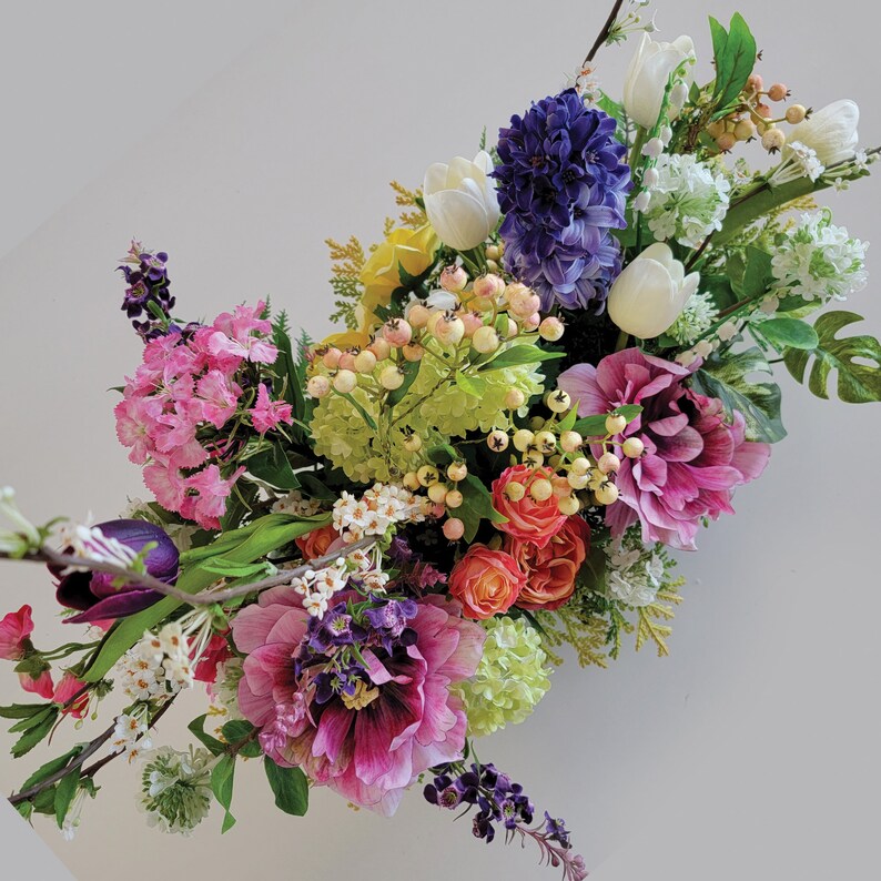 Premium Artificial Flower Arrangement With Real Touch Tulips Etsy