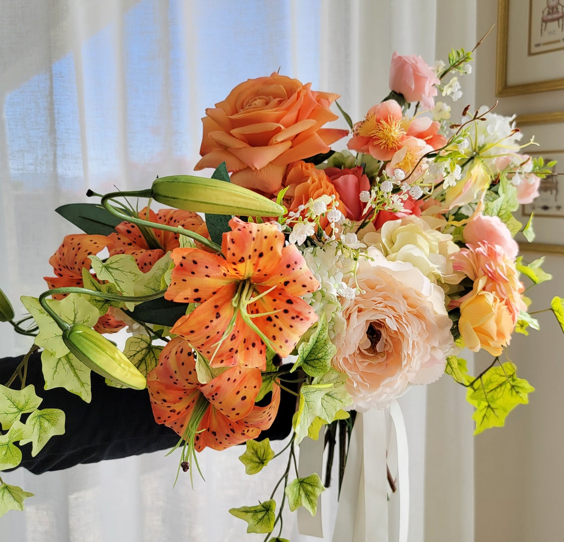 Premium Silk Flower Bouquet Bridal Bouquet Forever Flower Etsy