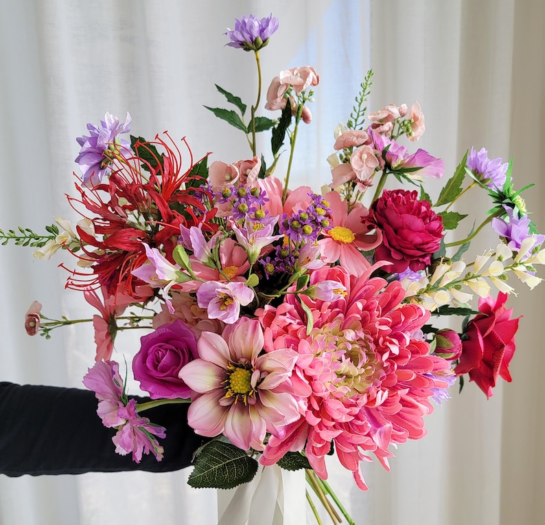 Premium Silk Flower Bouquet Bridal Bouquet Forever Flower Etsy