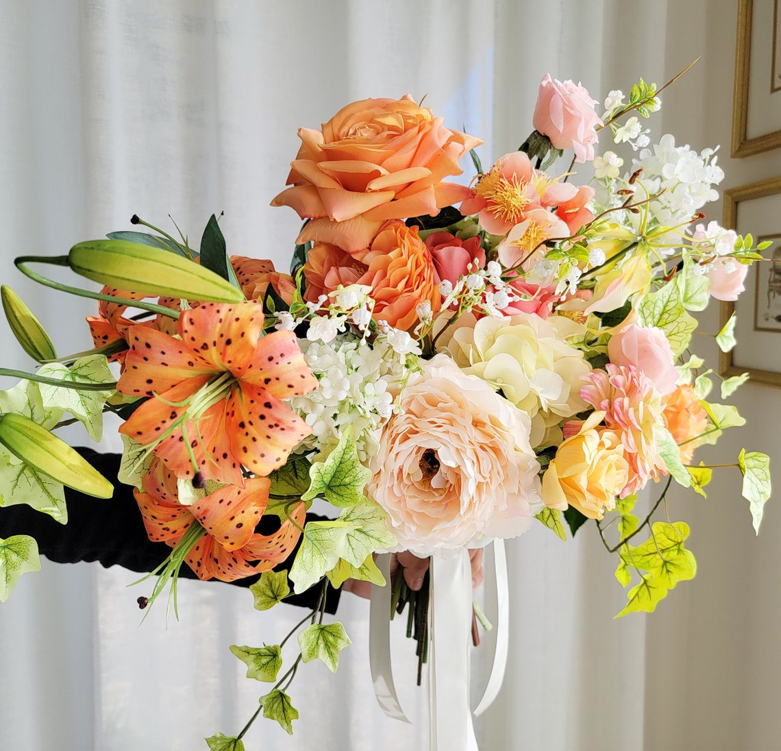 Premium Silk Flower Bouquet Bridal Bouquet Forever Flower Etsy