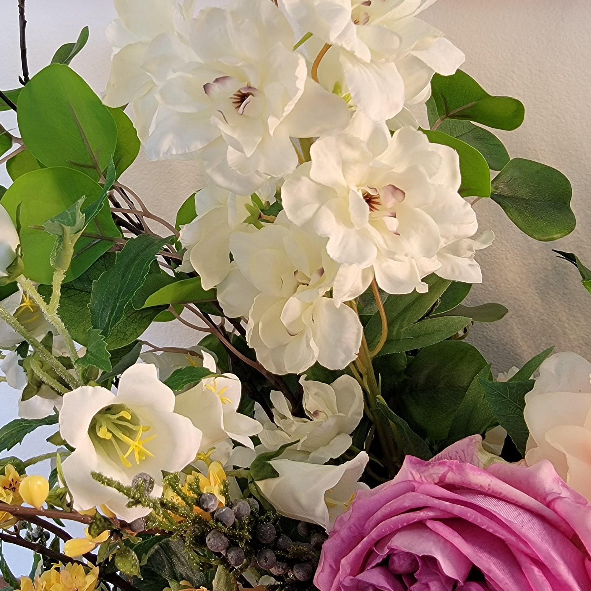 Premium Fake Flower Arrangement Real Touch Purple Rose Etsy