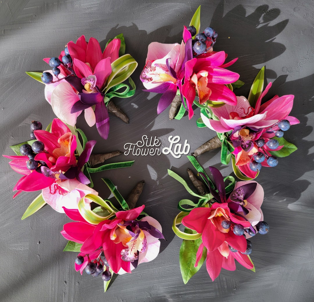 Artificial Fake Coral Rose Orchid Wedding Fake Orchid Bridal Etsy