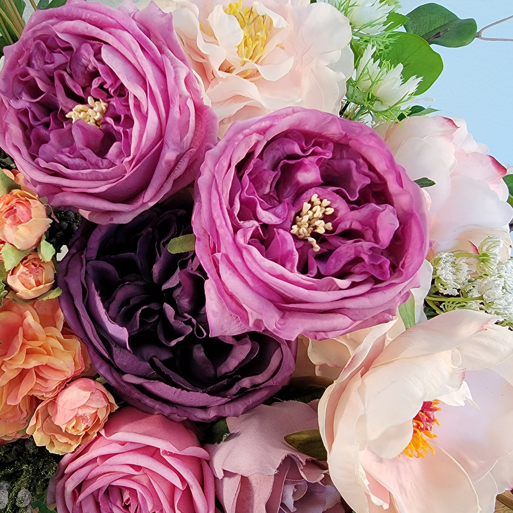 Premium Fake Flower Arrangement Real Touch Purple Rose Etsy