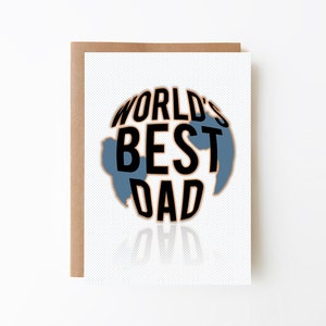 's Werelds beste vader, wenskaart, Vaderdag wenskaart, papa's verjaardag, digitale download, gratis afdrukbare envelopsjabloon inbegrepen