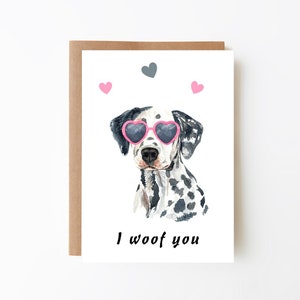 Ich werd dich, Dalmatiner, Liebe, Grußkarte, vom Hund, digitaler Download, druckbar, kostenlos druckbare Umschlagvorlage enthalten