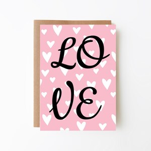 Cartão de feliz dia dos namorados, amor, rosa, corações brancos, download digital, modelo de envelope para impressão gratuito incluído