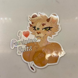 Feminine suit lover sticker // furry sticker