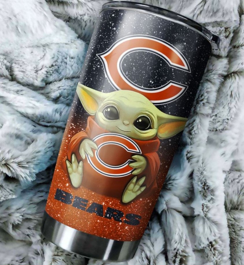 Chicago Bears Tumbler Chicago Bears Baby Yoda Tumbler NFL