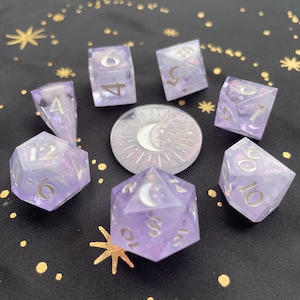 Tanzanite || Resin Dice Set || 8 piece set || RPGdice ||DnD dice