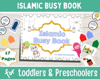 Islamic Activity Book Printable for Kids (Ages 2-5) | Islamic Worksheet PDF Digital Download | Muslim Kids Busy Book For Toddlers Preschool
