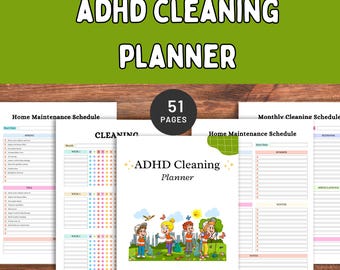 ADHS Reinigungsplaner für Kinder zum Ausdrucken, Visuelle Aufgaben Tabelle & Routine Organizer, Haushaltsführung für Fokus und Struktur, PDF Download
