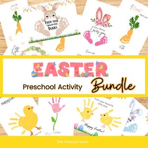 Easter Handprint and Footprint Art for Kids | Printable Easter Crafts | Toddler Keepsake Gift | Preschool Easter Activity
