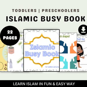 Cahier d'activités islamique à imprimer pour les enfants (2-5 ans) | Feuille de travail islamique PDF à télécharger | Livre occupé pour enfants musulmans pour les tout-petits d'âge préscolaire