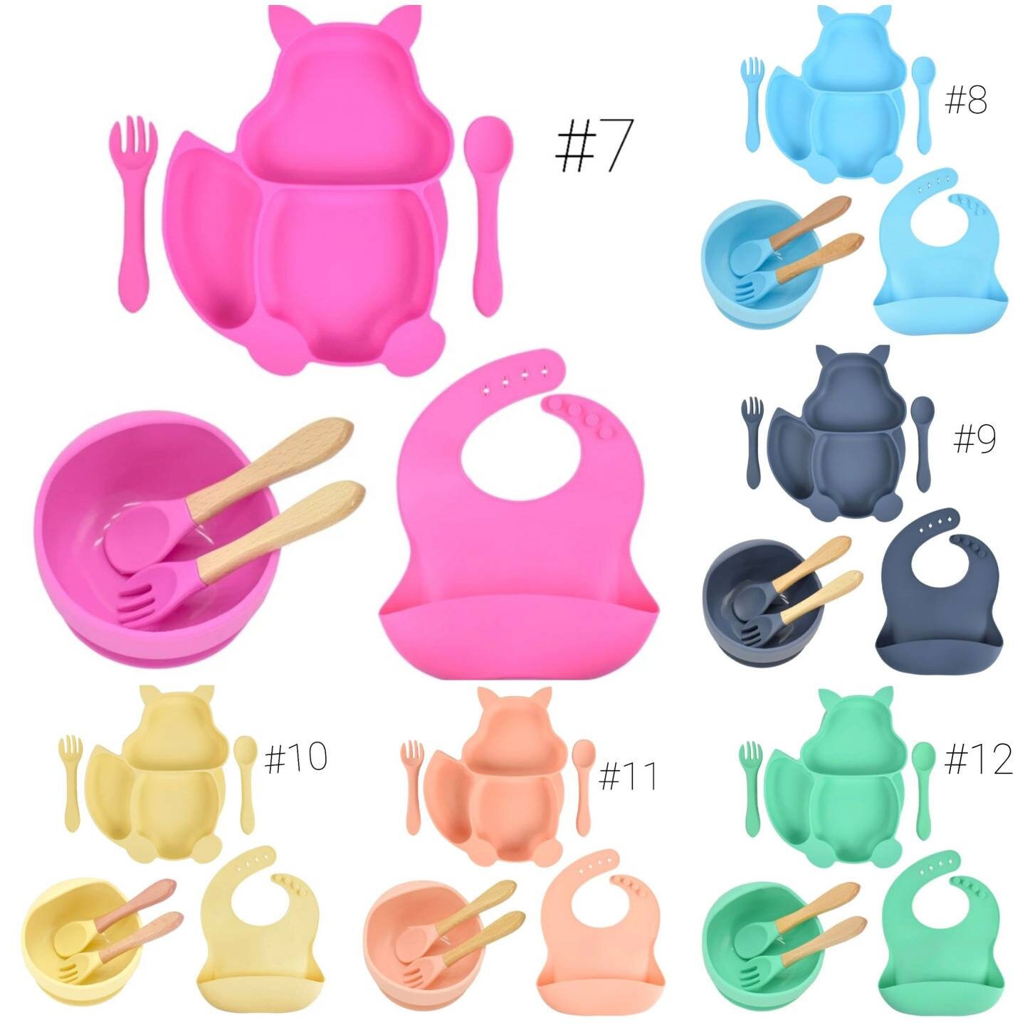 7pcs Baby silicone feeding set BPA free Etsy