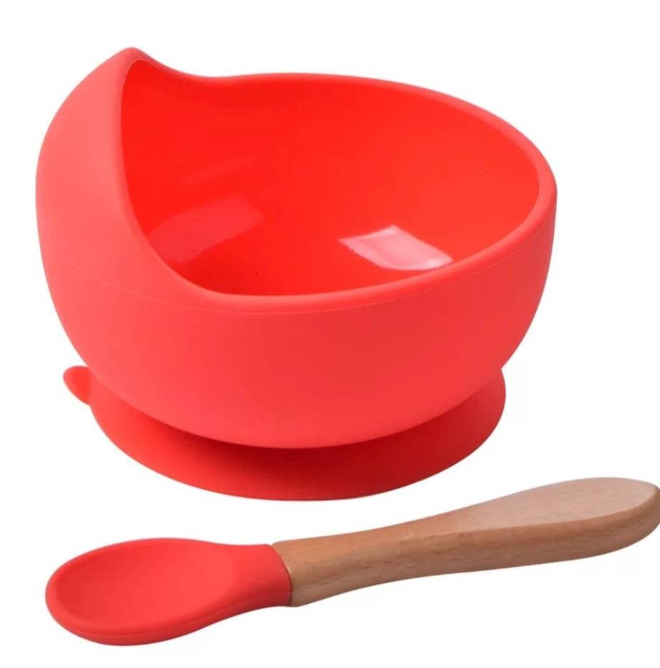 Baby silicone baby bowl and spoon set. BPA free silicone Etsy